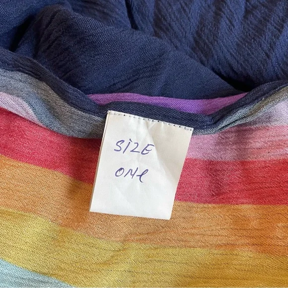 Trina Turk Rainforest Embroidered Sarong Navy Blue Rainbow - Picture 5 of 6